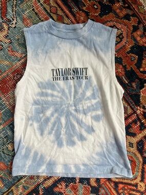 Taylor Swift The Eras Tour Blue Tie Dye Muscle Tank Youth Size Sm Official Merch